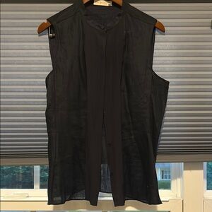 Tory Burch Blue Sleeveless silk and linen blouse